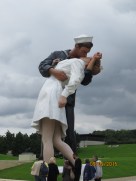 Visiting Sculpture in front of Caen Museum
