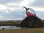 Sculpture outside the Iceland Airport